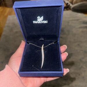 Swarovski Silver Swan Logo necklace